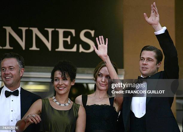 British director Michael Winterbottom, French journalist and writer Mariane Pearl and her son Adam, US actress Angelina Jolie, actor and producer...