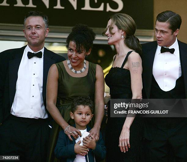 British director Michael Winterbottom, French journalist and writer Mariane Pearl and her son Adam, US actress Angelina Jolie and actor and producer...