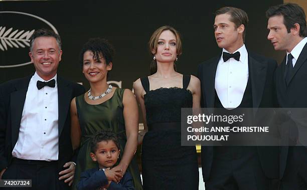 British director Michael Winterbottom, French journalist and writer Mariane Pearl and her son Adam, US actress Angelina Jolie, actor and producer...