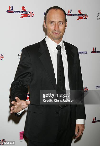Nasser Hussein arrives for the Miss Great Britain Finals at Grovesnor House Hotel on May 21, 2007 in London, England.