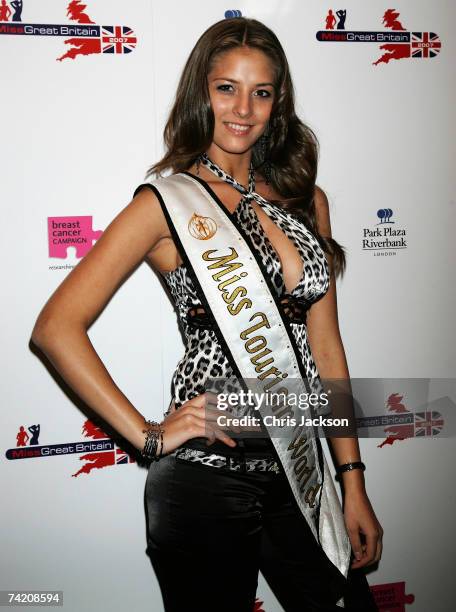 Miss Tourism World Alina Ciorogariu arrives for the Miss Great Britain Finals at Grovesnor House Hotel on May 21, 2007 in London, England.
