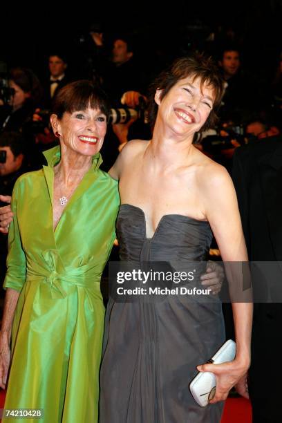 Geraldine Chaplin and Jane Birkin attend the premiere of the film "Paranoid Park" at the Palais des Festivals during the 60th International Cannes...