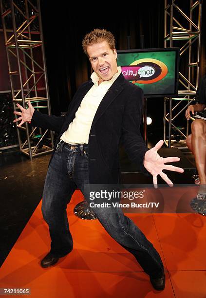 Dancer-choreographer Louis Van Amstel poses on the set of "Reality Chat" at the TV Guide Channel Studios on May 11, 2007 in Hollywood, California.