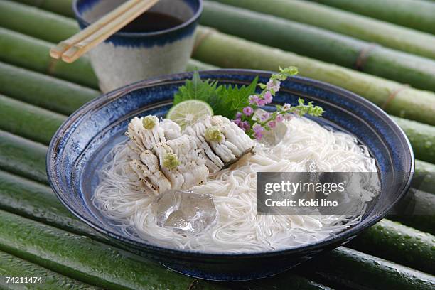 japanese vermicelli - somen noodles imagens e fotografias de stock