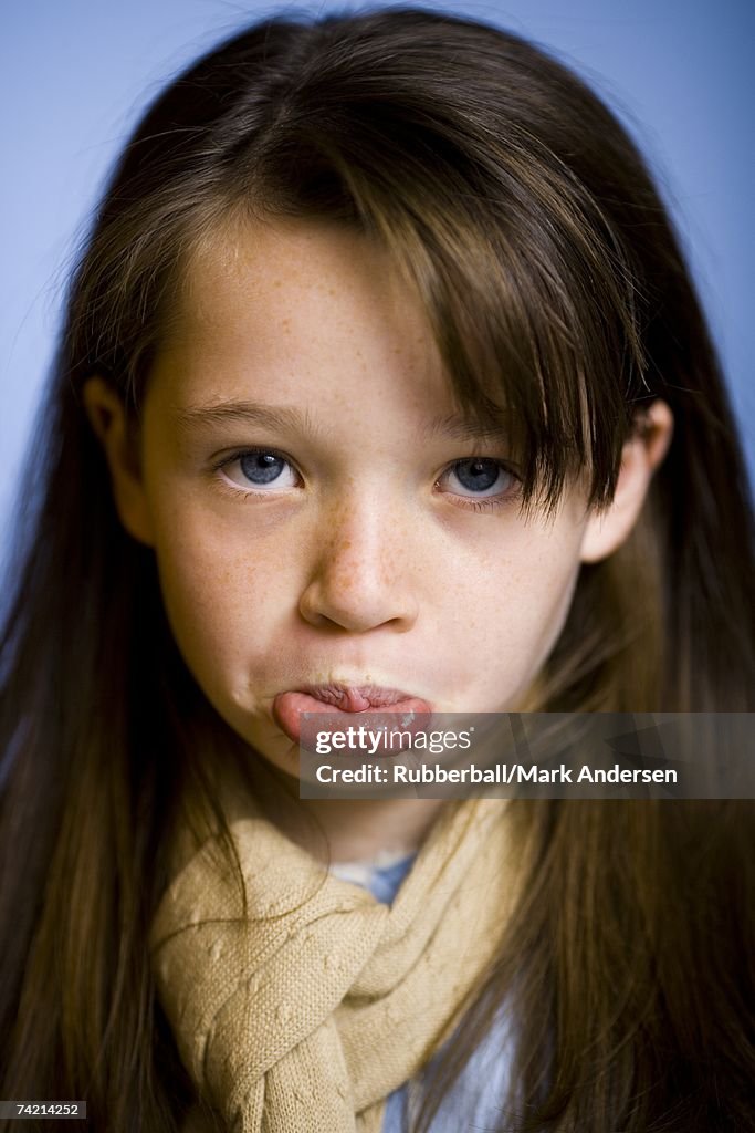 Girl With Scarf Pouting High-Res Stock Photo - Getty Images