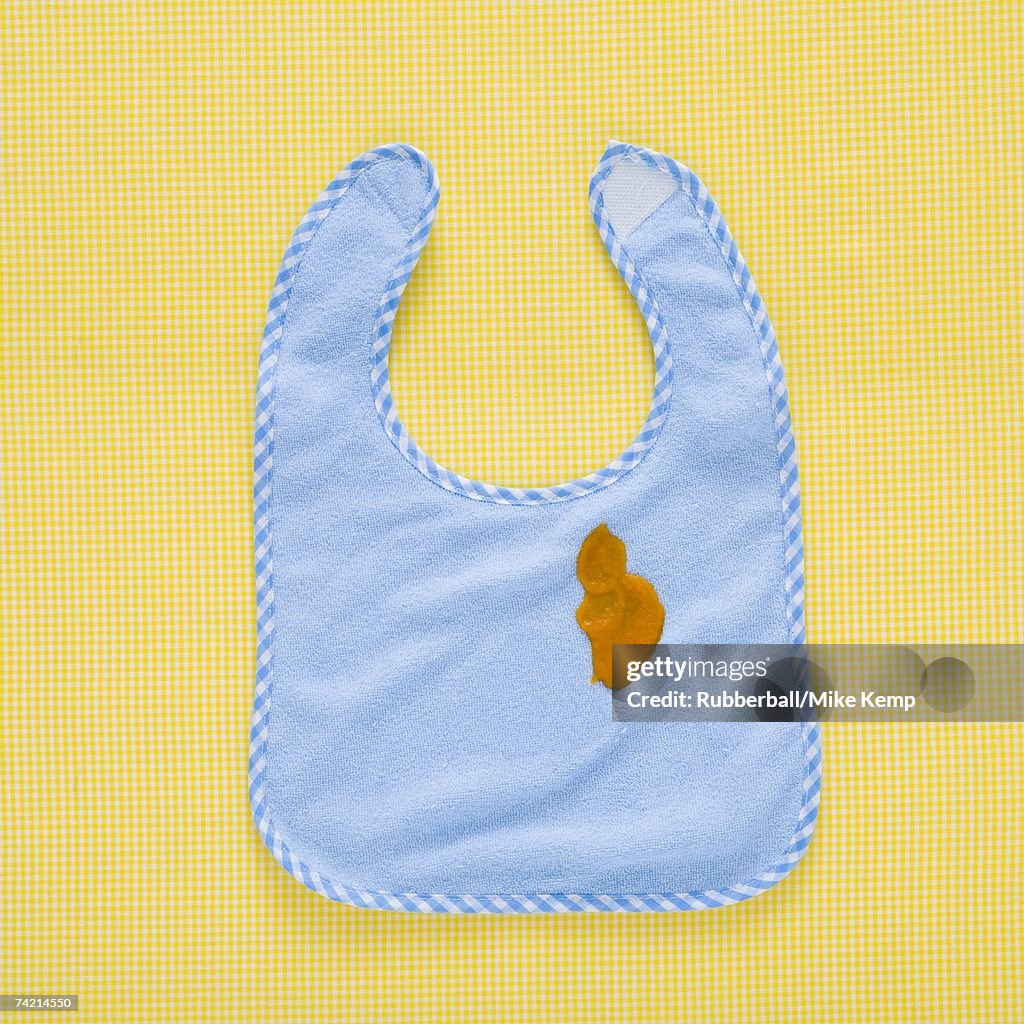 Baby's bib with stain