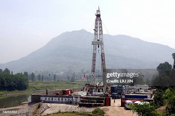 View of a drill well in the Puguang gas field, in southwest China's Sichuan province, 17 May 2007, one of the largest natural gas reserves on the...