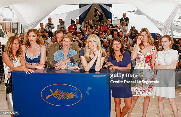 Actresses Agathe de La Fontaine, Olatz Lopez Garmendia, director Julian Schnabel, Marie-Josee Croze, Emmanuelle Seigner, Emma de Caunes, Marina Hands...