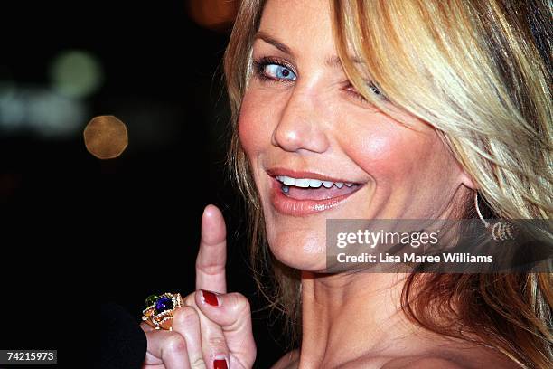 Actress Cameron Diaz arrives on the green carpet at the Australian premiere for "Shrek The Third", the third instalment of the Shrek series of...