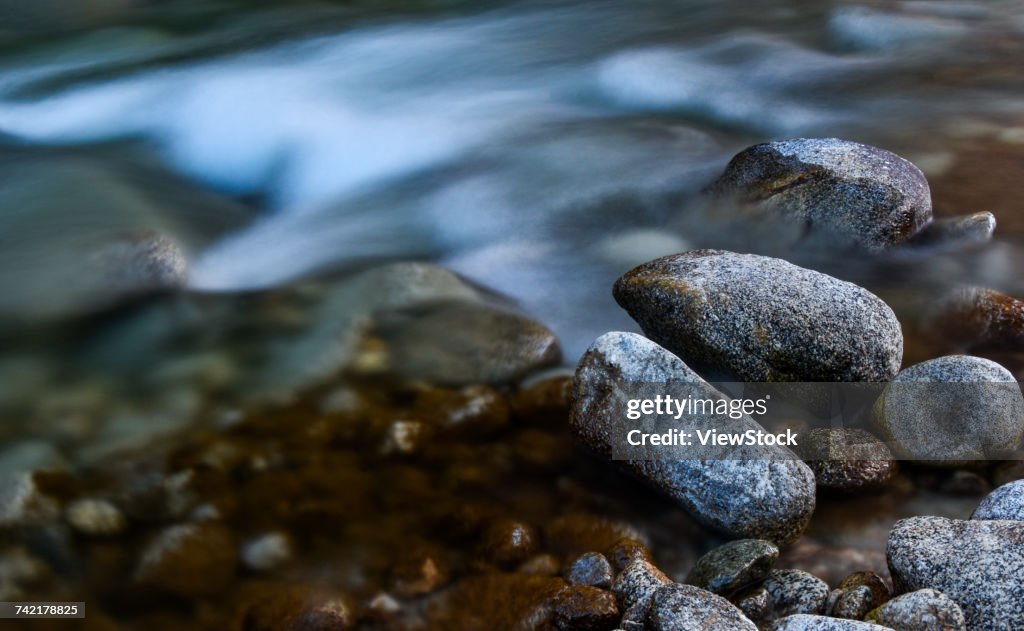 Stream and stone in Tibet,China