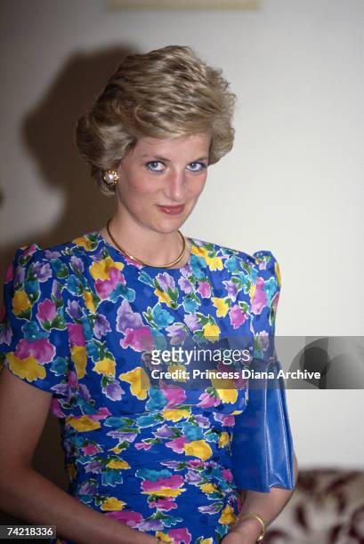 Princess Diana at State House, Lagos during a visit to Nigeria, March 1990.