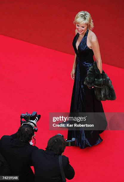 Actress Sharon Stone attends a premiere promoting the film "Le Scaphandre Et Le Papillon" at the Palais des Festivals during the 60th International...