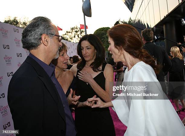 Director Jon Avnet, writers Sara Parriott, Josann McGibbon and Gigi Levangie arrive at the USA Network premiere of "The Starter Wife" at the Pacific...