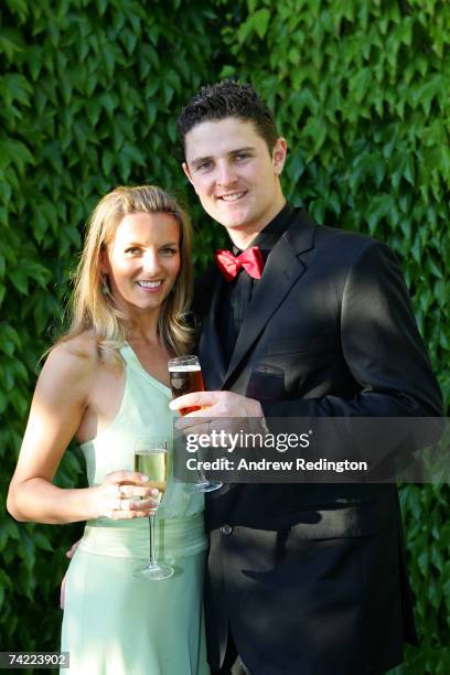 Justin Rose of England poses with his wife Kate at the Tour Dinner prior to the BMW Championship at The Wentworth Club on May 22, 2007 in Virginia...