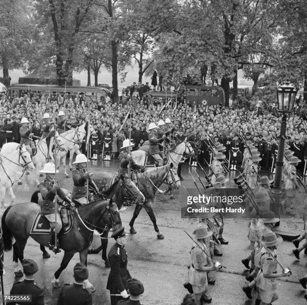 Comonwealth troops taking part in the parade to celebrate Queen Elizabeth II's coronation, London, 2nd June 1953. Original Publication : Picture Post...