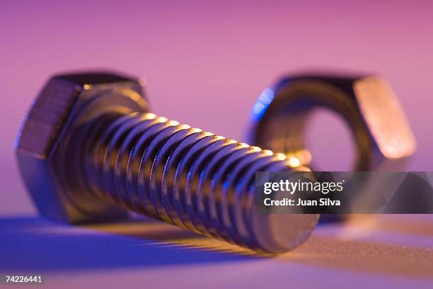 "nut and bolt, close up" - screw stock pictures, royalty-free photos & images