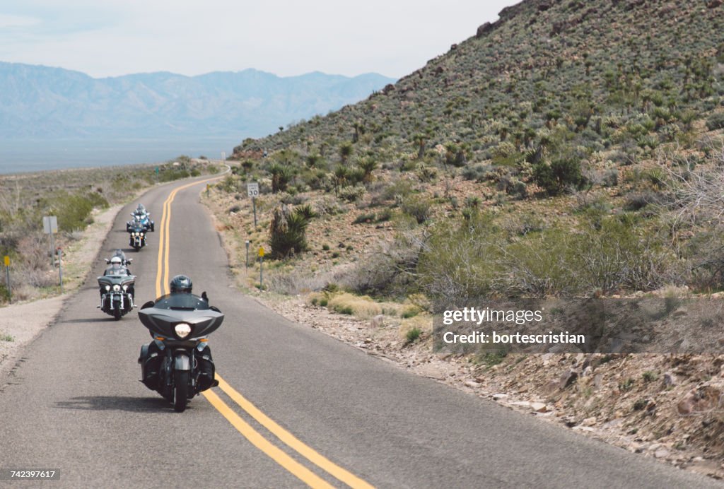 Car On Road Against Mountain Range