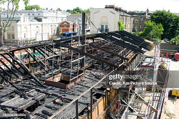 First pictures of the fire-damaged decks of the Cutty Sark in Greenwich on May 23, 2007 in London, England. The Cutty Sark is the world's last...