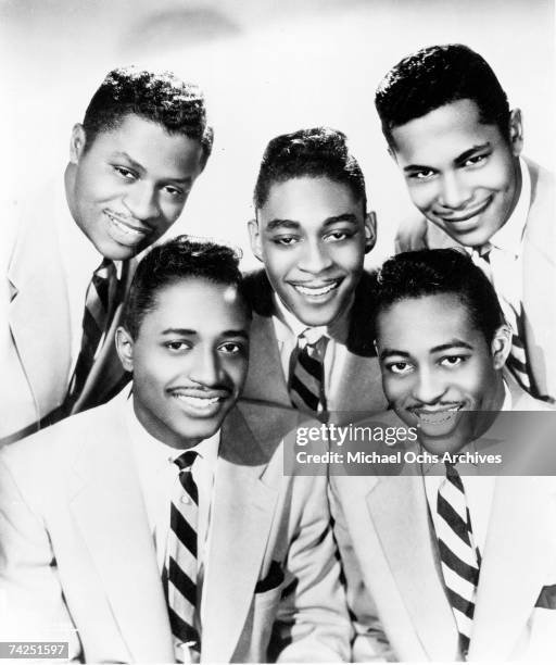 Doo-Wop group The Flamingos pose for a portrait circa 1955 in New York City, New York.