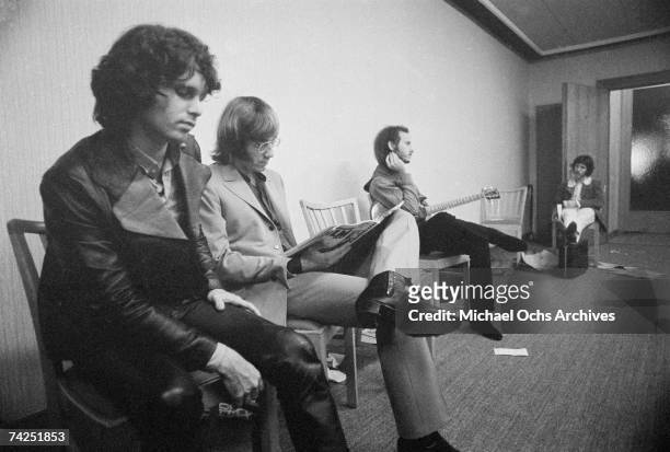 Photo of Doors, September 1968, Germany, Frankfurt, Doors, L-R: Jim Morrison, John Densmore, Robbie Krieger, Ray Manzarek Photo by Michael Ochs...