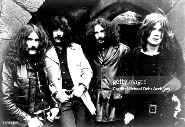 Warner Bros. Records publicity still photo of Black Sabbath Geezer Butler, Tony Iommi, Bill Ward and Ozzy Osbourne, circa 1970.