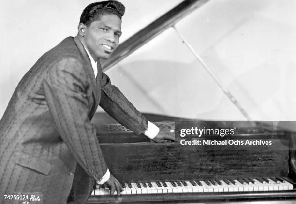 Godfather of Soul" James Brown poses for a portrait at a piano in circa 1956 in New York, New York.