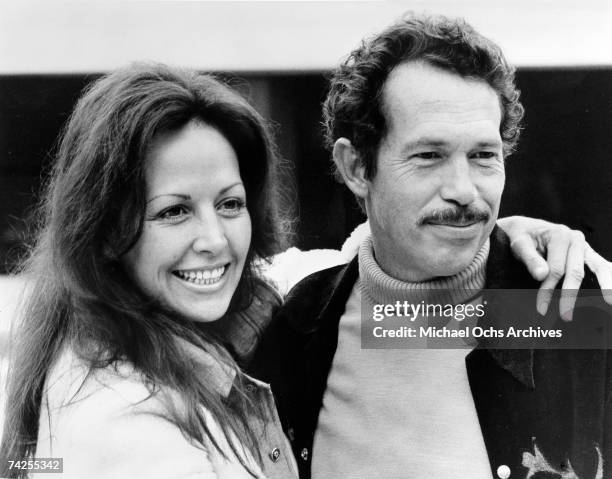 Warren Oates and Isela Vega on the set of Sam Peckinpah's 'Bring Me the Head of Alfredo Garcia', circa 1974.