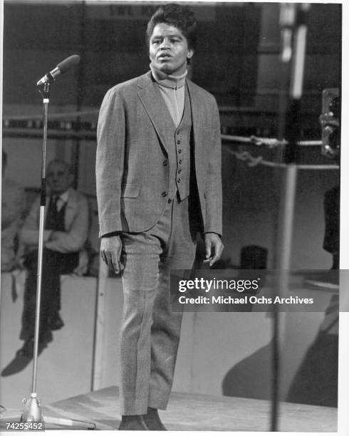 'Godfather of Soul' James Brown performs onstage in circa 1965.