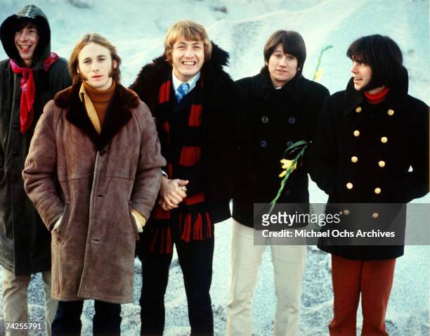 Superstar group "Buffalo Springfield" pose for a portrait in 1967. Bruce Palmer, Stephen Stills, Dewey Martin, Richie Furay, Neil Young .