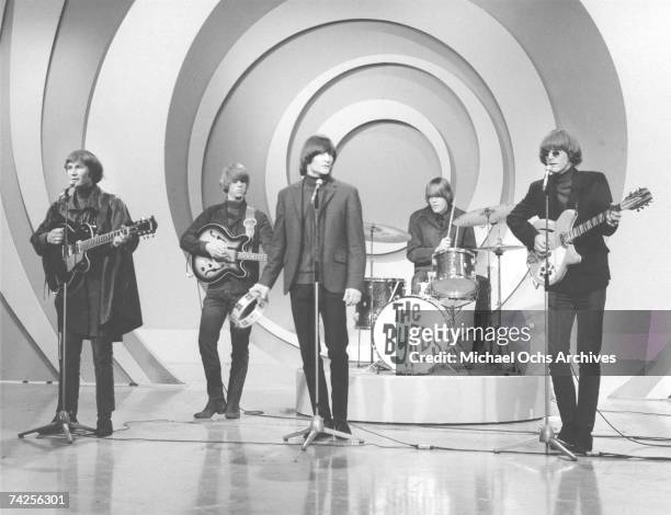 The Byrds David Crosby, Chris Hillman, Gene Clark, Michael Clarke and Jim McGuinn perform "Turn Turn Turn" on The Ed Sullivan Show on December 12,...