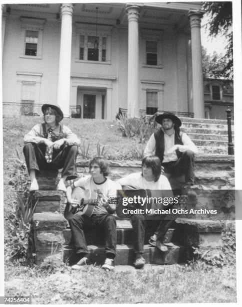 Actor Gary Busey and his band Carp pose for a portrait in 1969.