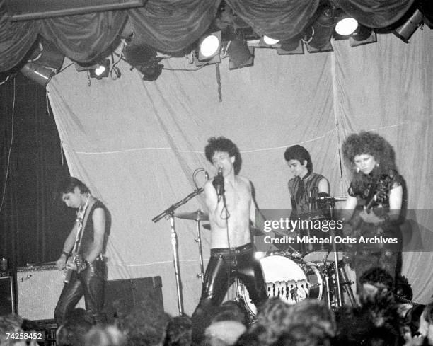 The Cramps perform Live at the Roxy in April 1981 in Los Angeles, California.