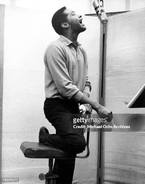 Soul Singer Sam Cooke at the RCA Recording Studio in Los Angeles, California circa 1960.