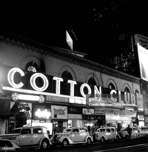 Taxis line up out side of the Cotton Club at Broadway and 48th Street circa 1938 in New York City, New York.