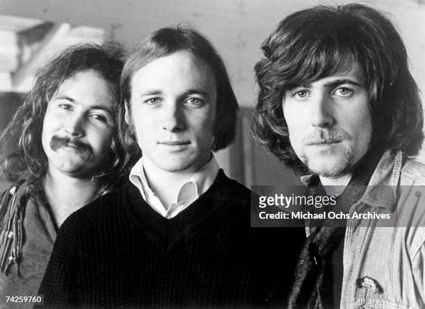 David Crosby, Stephen stills and Graham Nash of the group Crosby Stills & Nash pose for an Atlantic Records publicity still circa 1970.