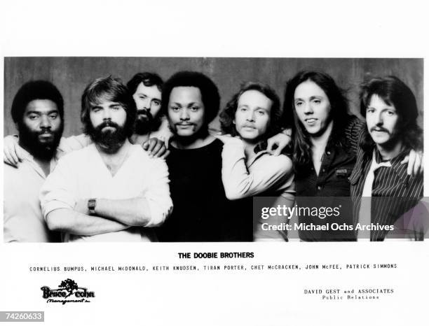 Cornelius Bumpus, Michael McDonald, Keith Knudsen, Tiran Porter, Chet McCracken, John McFee, Patrick Simmons of the rock and roll band "The Doobie...