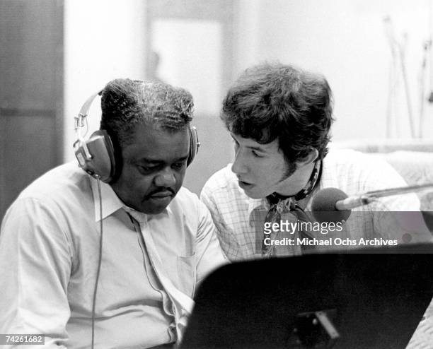 Fats Domino recording his album "Fats is Back" with producer Richard Perry in 1967.