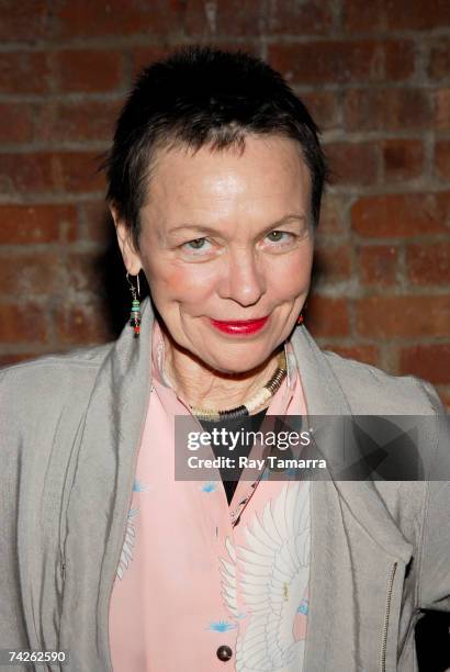 Recording artist Laurie Anderson attends the Kitchen Spring Gala Benefit at the Puck Building May 23, 2007 in New York City.
