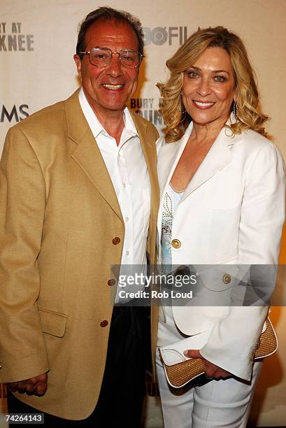 Actor Dan Grimaldi and sister Louise Rizzuto pose at the "Bury My Heart at Wounded Knee" premiere at the American Museum of Natural History on May...