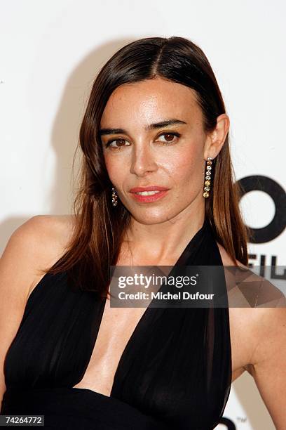 Elodie Bouchez attends the Amfar party against Aids,on the Red Carpet,on May 23 2007 in Mougins France.