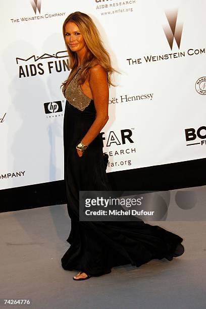 Elle Macpherson attends the Amfar party against Aids,on the Red Carpet,on May 23 2007 in Mougins France.