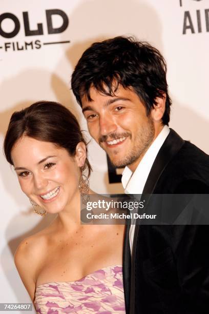 Diego Luna and guest attend the Amfar party against Aids,on the Red Carpet,on May 23 2007 in Mougins France.