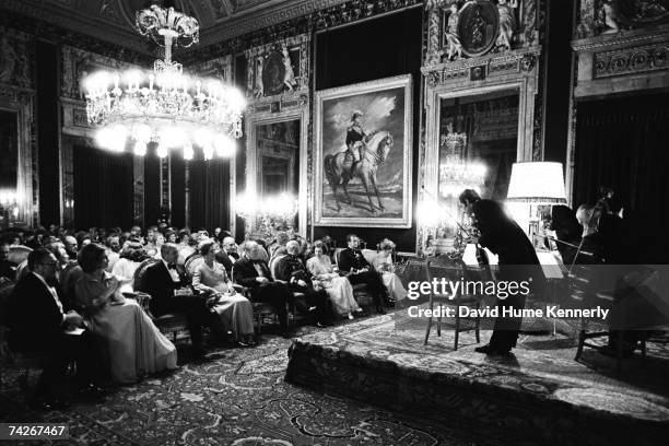 President Gerald R. Ford, First Lady Betty Ford, General Francisco Franco, his wife Carmen Polo Franco, Prince Juan Carlos of Spain and Princess...