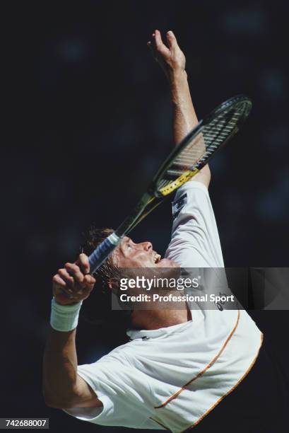 Swedish tennis player Thomas Enqvist pictured in action during progress to reach the final of the Men's Singles tennis tournament at the 1999...