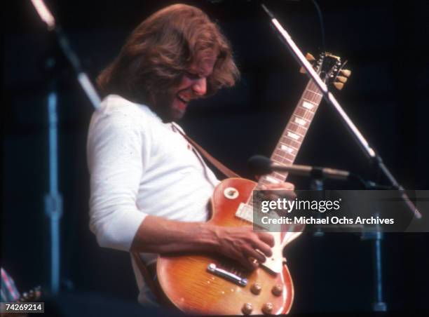 Don Felder of the rock band "Eagles" performing onstage in 1980.