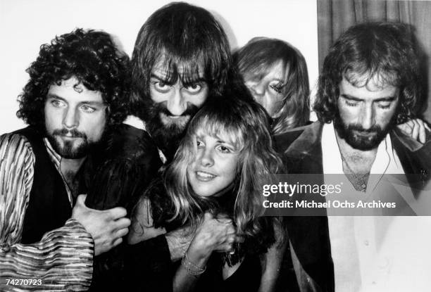 Fleetwood Mac backstage at the Los Angeles Rock Awards on September 1, 1977 in Los Angeles, California.