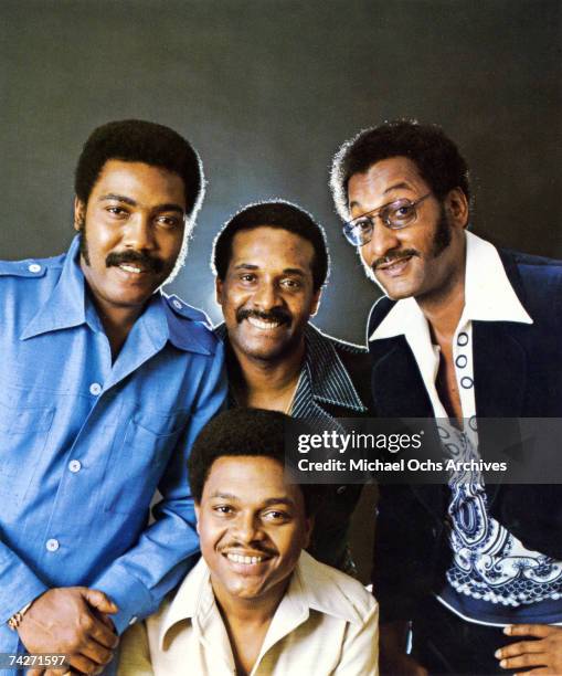 Vocal group "The Four Tops" pose for a portrait in circa 1975. Clockwise from left: Lawrence Payton, Levi Stubbs, Abdul "Duke" Fakir, Ronaldo "Obie"...