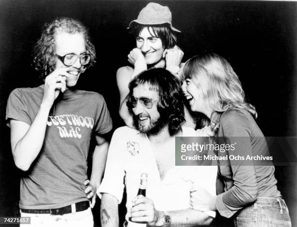 Fleetwood Mac pose for a portrait circa 1973 in Los Angeles, California.