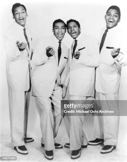 Vocal group "The Four Tops" pose for a portrait in circa 1964. Abdul "Duke" Fakir, Lawrence Payton, Levi Stubbs, Ronaldo "Obie" Benson.