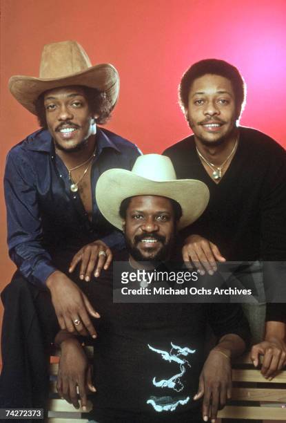 Charlie Wilson, Ronnie Wilson and Robert Wilson of the funk group "Gap Band" pose for a portrait in circa 1980.